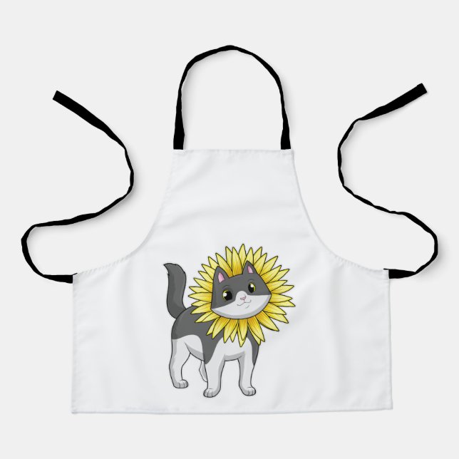 Tablier Cat with sunflower (Recto)