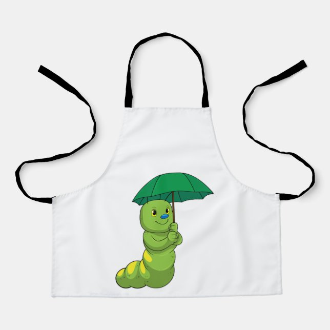 Tablier Caterpillar à la pluie avec parapluie (Recto)