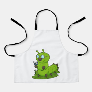 Tablier Caterpillar Nerd avec lunettes et livre