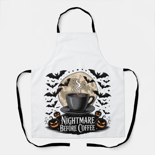 Tablier Cauchemar Avant Halloween Café (Recto)