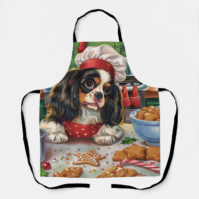 Tablier Cavalier King Charles Spaniel Baking Noël (Recto)