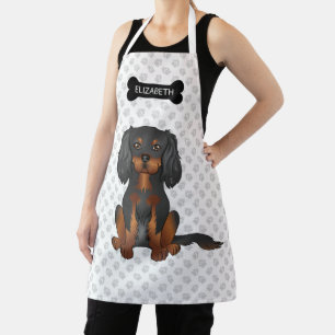 Tablier Cavalier King Charles Spaniel noir et fauve & Nom