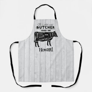Tablier Ce qu'un vrai boucher ressemble à un effet de bois