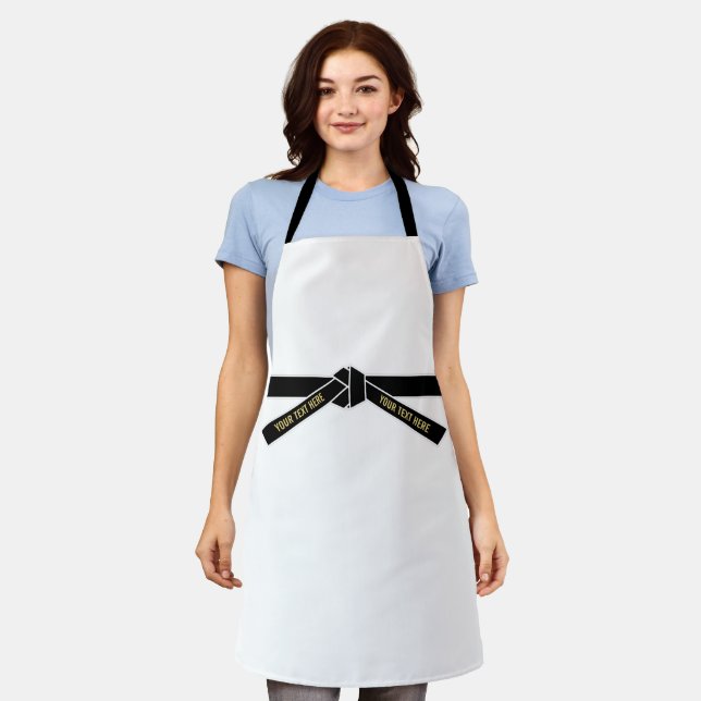 Tablier Ceinture noire personnalisable (Kuro-obi) (Porté)