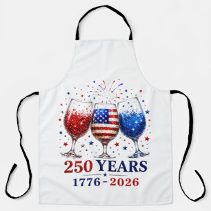 Tablier Célébration du verre à vin patriotique 250 ans