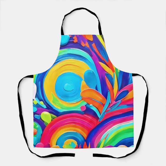Tablier Cercles Abstraits colorés Peinture (Recto)