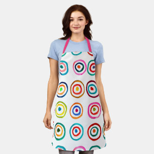 Tablier Cercles arc-en-ciel mignons blanc simple