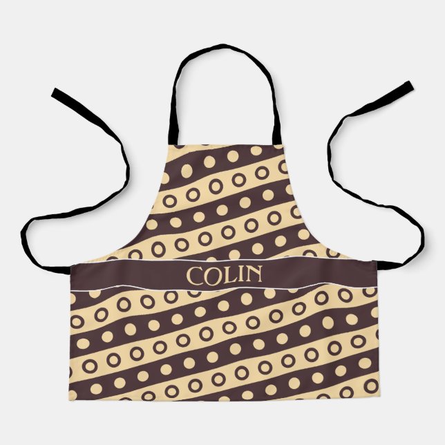 Tablier Cercles Chocolat beige Motif minimal (Recto)