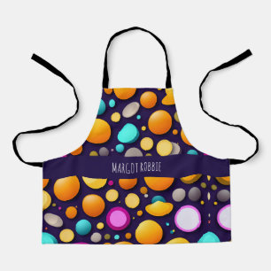 Tablier Cercles de sourire plat Motif orange bleu rétro
