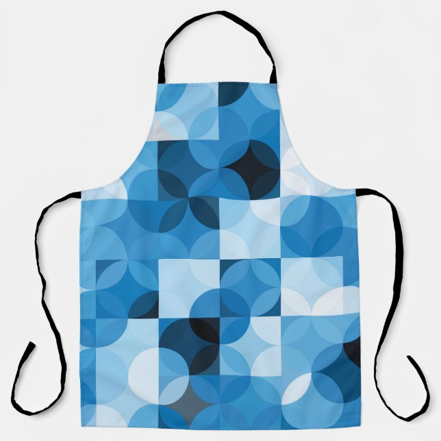 Tablier Cercles invisibles : Vintage bleu Abstrait (Recto)