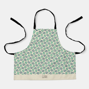 Tablier Cercles Marine Green Minimal Motif