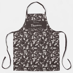Tablier Cérémonie de mariage sur fond floral sombre
