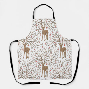 Tablier Cerf de Noël sur fond blanc