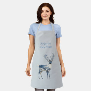 Tablier Cerf Renard Chic Bleu Blanc Inspirant