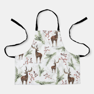 Tablier Cerfs Et Aiguilles Motifs D'Hiver