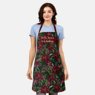 Tablier C'est la saison Baking Red Poinsettia Floral