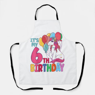 Tablier C'est mon anniversaire de 6 ans Licorne Garçons Fi