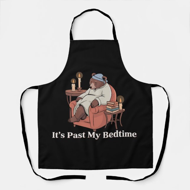 Tablier C'est passé mon coucher Drôle Sleppy Bear meme Noë (Recto)