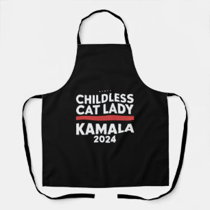 Tablier Cette dame aux chats sans enfants vote Kamala 2024