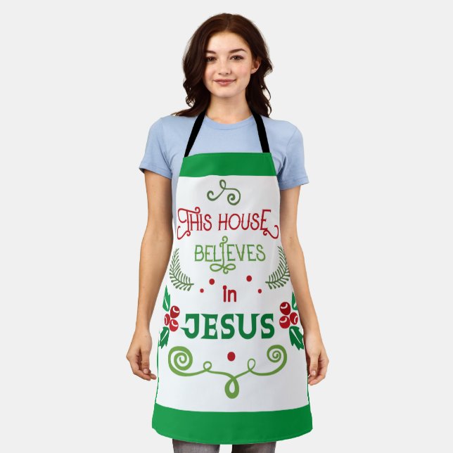 Tablier Cette Maison croit en Jésus (Porté)