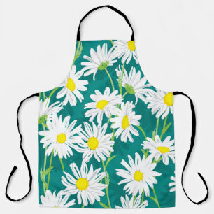Tablier Chamomile Turquoise : Illustration Florale Sans Me