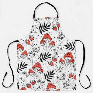 Tablier Champignons champignons sans couture vintage motif