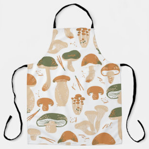 Tablier Champignons comestibles sans couture motif. Linocu