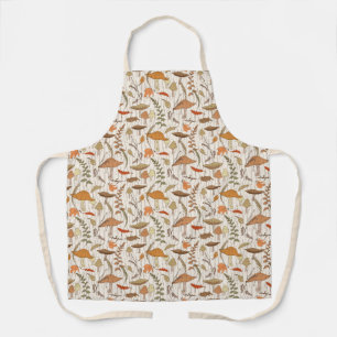 Tablier Champignons et feuilles d'automne - motif transpar