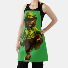 Tablier Chanceux lutin chat noir Saint-Patrick Pat
