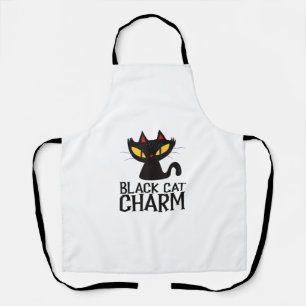 Tablier Charme de chat noir Halloween