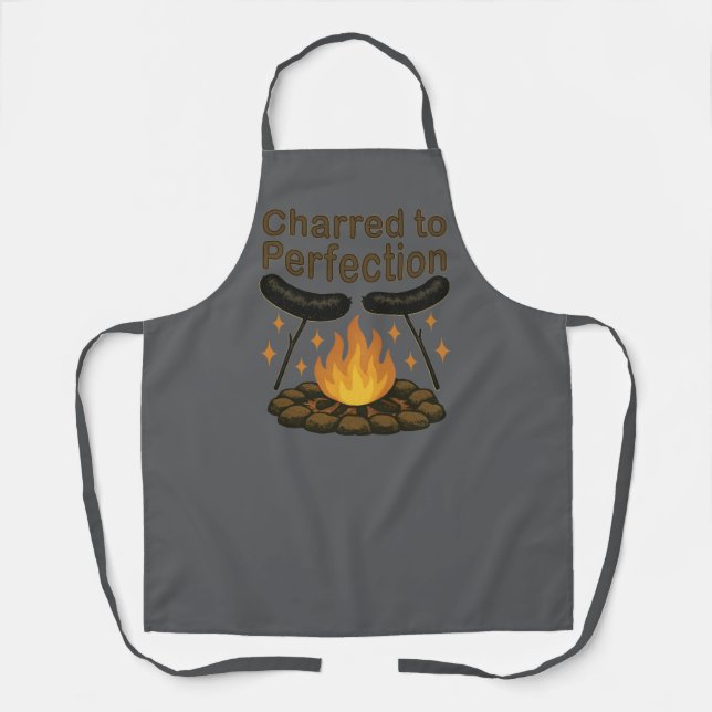 Tablier Charred to Perfection Funky Campfire Hot Dog (Recto)