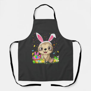 Tablier Chasse aux œufs de Pâques Paresseux Mignon Lapin O