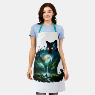 Tablier Chat à cascade de lune mignonne Imaginaire