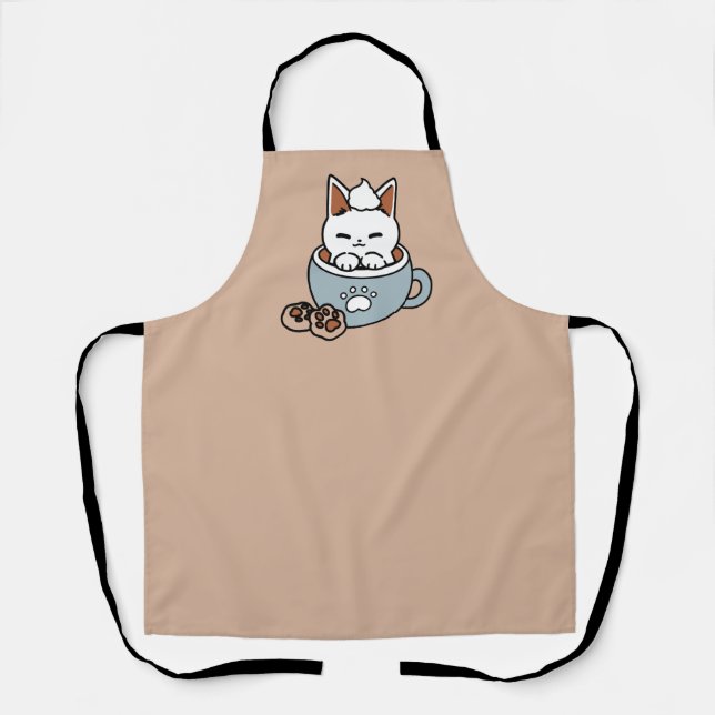 Tablier Chat adorable en Mug Conception de vacances - Chat (Recto)