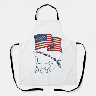 Tablier Chat américain à poil dur patriotique Design vinta
