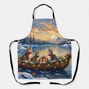 Tablier Chat angora turc Noël Bateau Fêtes