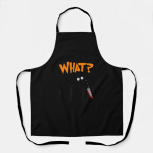 Tablier Chat assassin avec couteau sanglant Ca noir meurtr