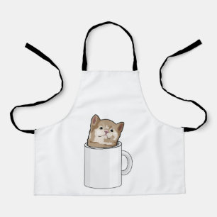 Tablier Chat avec tasse de café