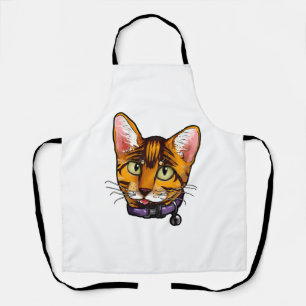 Tablier chat Bengal Chats Kitty Visage Dessin Animé Amour 
