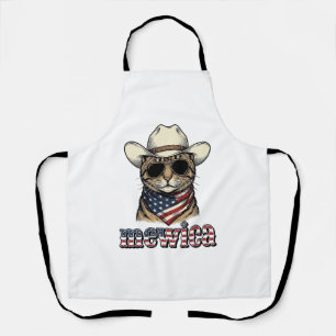 Tablier Chat Cowboy Patriotique Mewica Design Vectoriel Vi