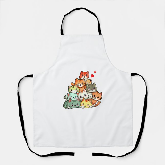 Tablier Chat Cute Pile Chats Anime Kawaii Neko Amoureux de (Recto)