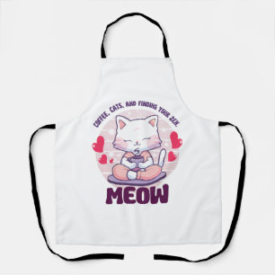 Tablier Chat de méditation - Chat kawaii