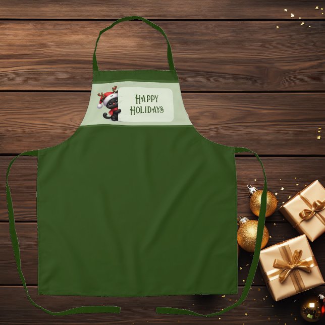 Tablier Chat de Noël mignon - Joyeux jours fériés Apron (Créateur téléchargé)