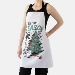Tablier Chat de Noël Rétro C'est La Saison Meowy Catmas