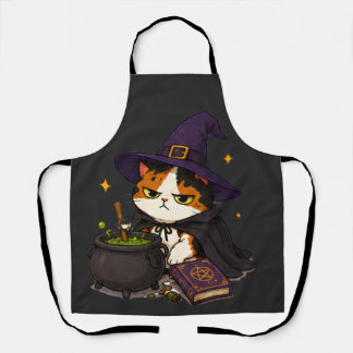 Tablier Chat de sorcière grincheux Halloween