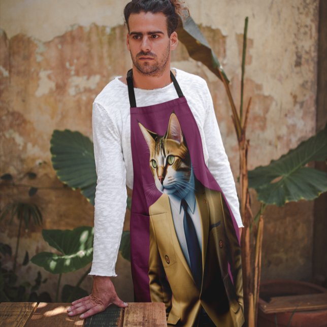 TABLIER CHAT EN SUITE D'AFFAIRES PAPA FUNNY KITCHEN APRON (Créateur téléchargé)