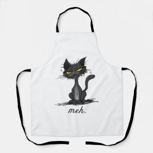Tablier CHAT GRINCHEUX - Drôle de chat Meh - Cadeau pour D