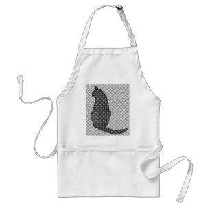 Tablier Chat japonais - Kimono noir et blanc