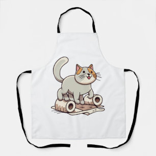 Tablier Chat Jouant avec du Papier Toilette
