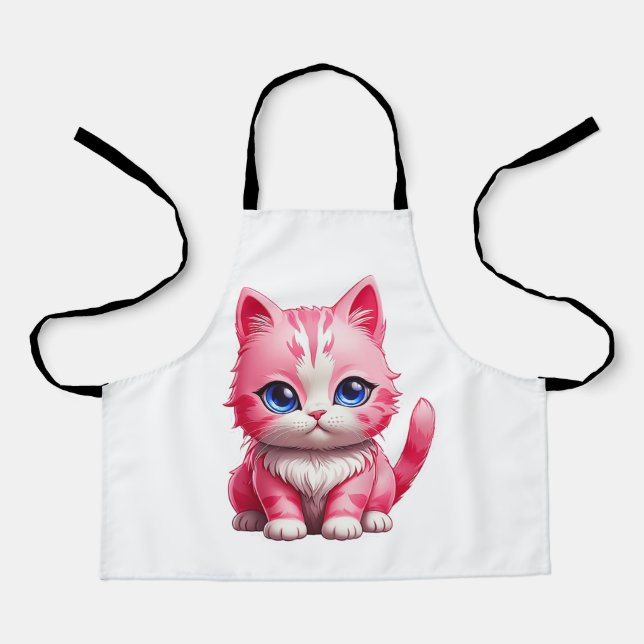 Tablier Chat Kitty Rose Cute (Recto)